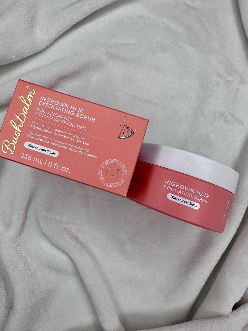 NEW Bushbalm Ingrown Scrub Hair Exfoliating Scent Watermelon Sugar 8 fl oz Razor